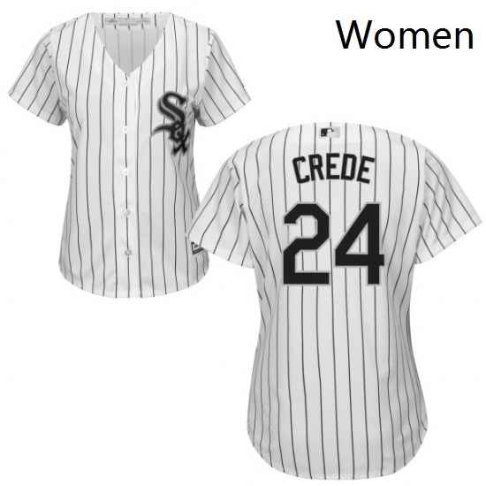 Womens Majestic Chicago White Sox 24 Joe Crede Replica White Home Cool Base MLB Jersey